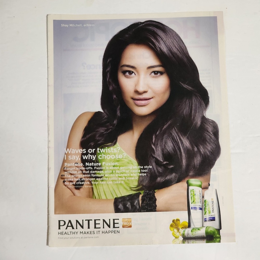 Shay Mitchell Pantene Shampoo Print Ad 2012 Vintage Beauty Magazine Clipping